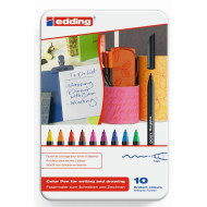 edding 1200 metallic color pen - multi-colored - 6 pens - round nib 1-3 mm  - glitter metallic markers for writing,drawing and sketching-for guests