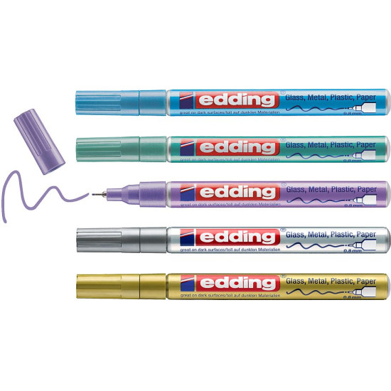 Edding 780 Metallic Paint Marker Pen, Set 5