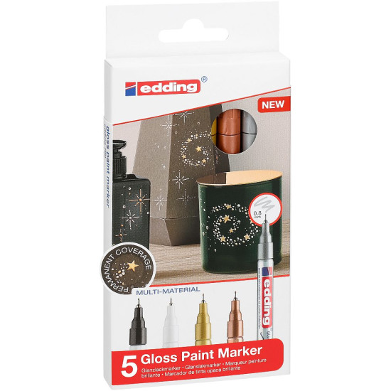 Edding 780 Metallic Paint Marker Pen, Set 5