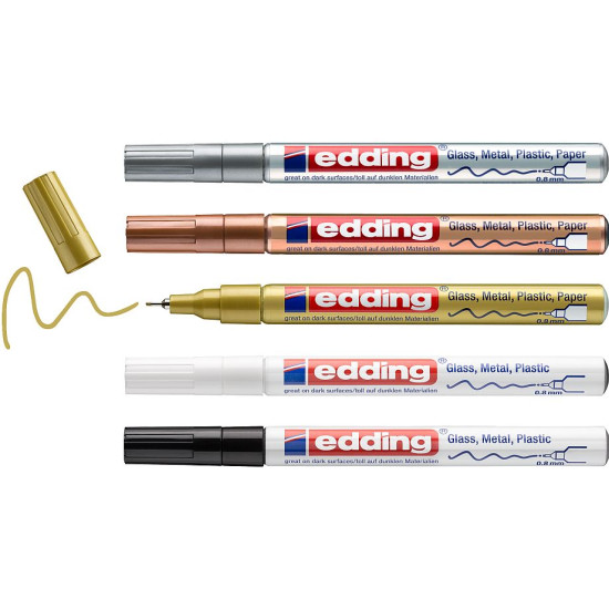 Edding 780 Metallic Paint Marker Pen, Set 5