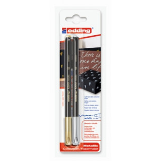 edding 1200 metallic color pen - blue metallic - 1 pen - round nib 1-3 mm -  glitter metallic marker for writing, drawing and sketching-for guests