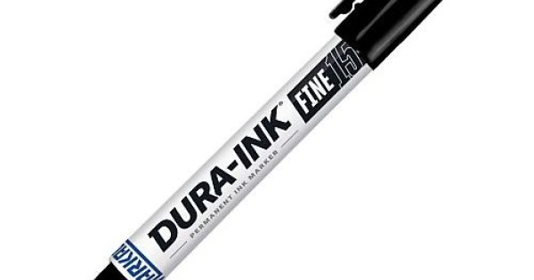 Markal Dura-Ink 15 Fine-Line Permanent Markers - 12 Pack Black Industrial Strength Ink