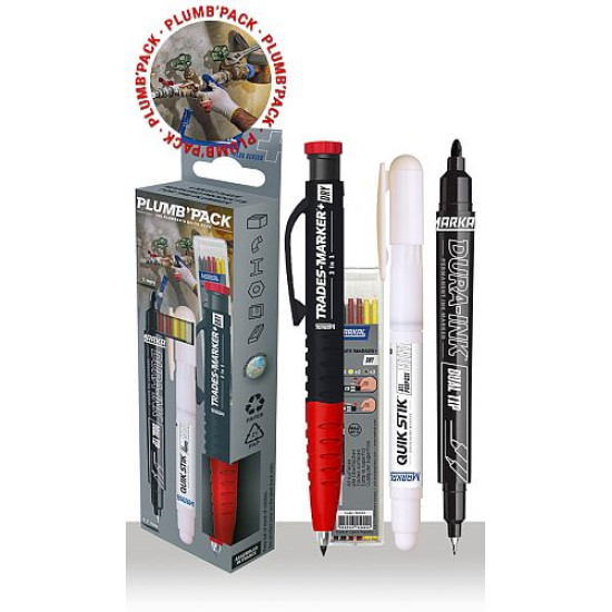 Markal Trades-Marker+ Dry 2-IN-1 Plumb Pack - The Plumber's go-to pack 