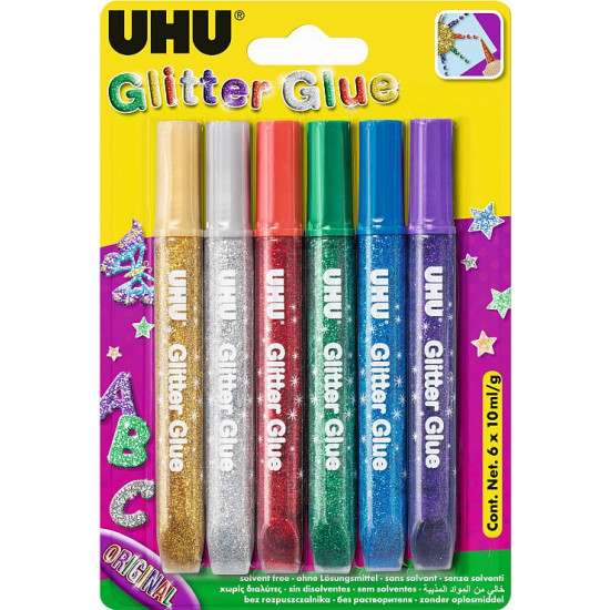 UHU Glitter Glue - Original, pack 6
